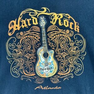 Hard Rock Lake Tahoe Long Sleeve Black Guitar T-shirt Men 2XL Stretch